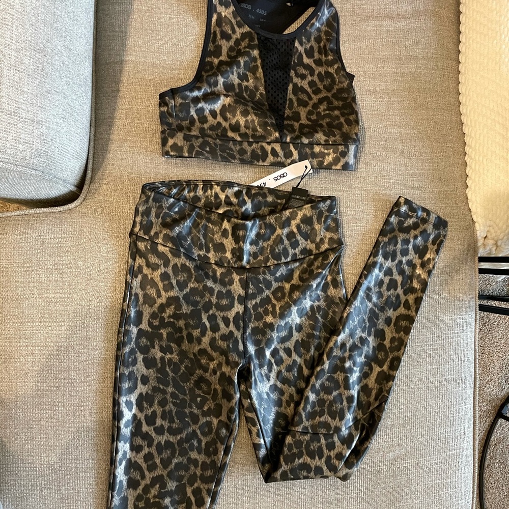 ASOS leopard print workout set